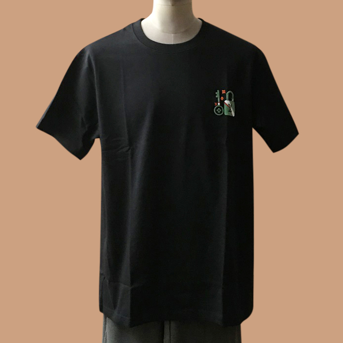 ルイヴィトン メンズ ブラック クルーネック 半袖Tシャツ -  Short sleeved 
