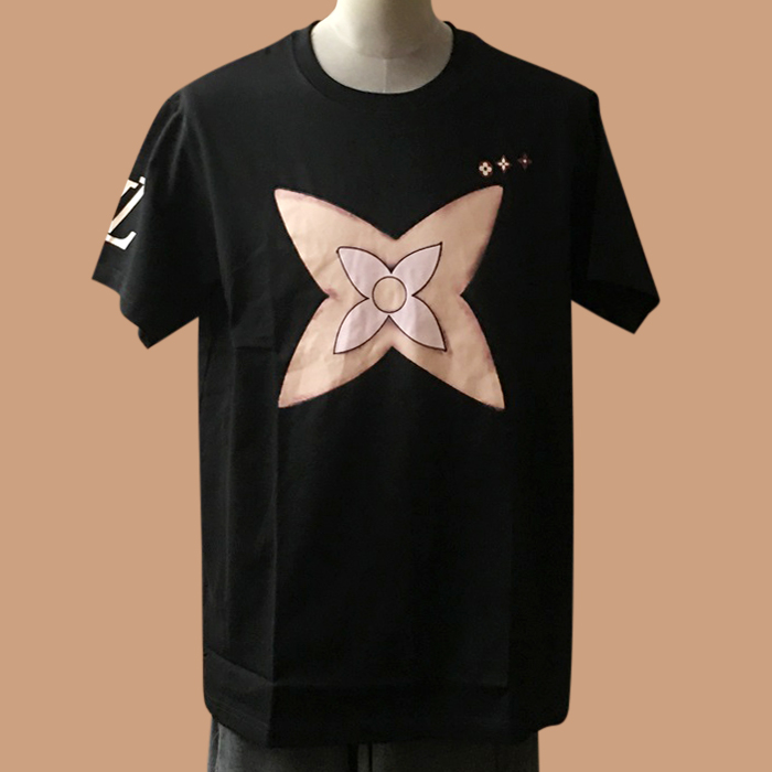 ルイヴィトン メンズ ブラック クルーネック 半袖Tシャツ -  Short sleeved 