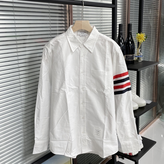 Strap  - トムブラウンメンズ ストラップ コットン シャツ Thom01035x.ホワイト