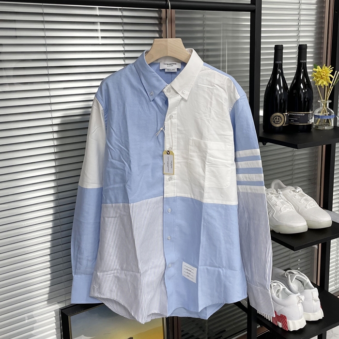 トムブラウン クラシック メンズ ブルー シャツ -   - tom01553x