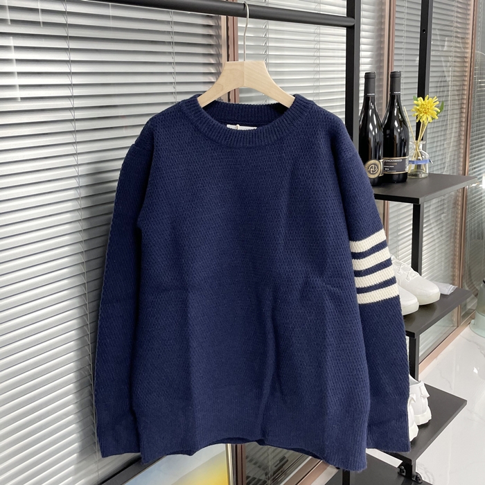 トムブラウン メンズ ネイビー ニット - ThomBrowne Knits - th86x