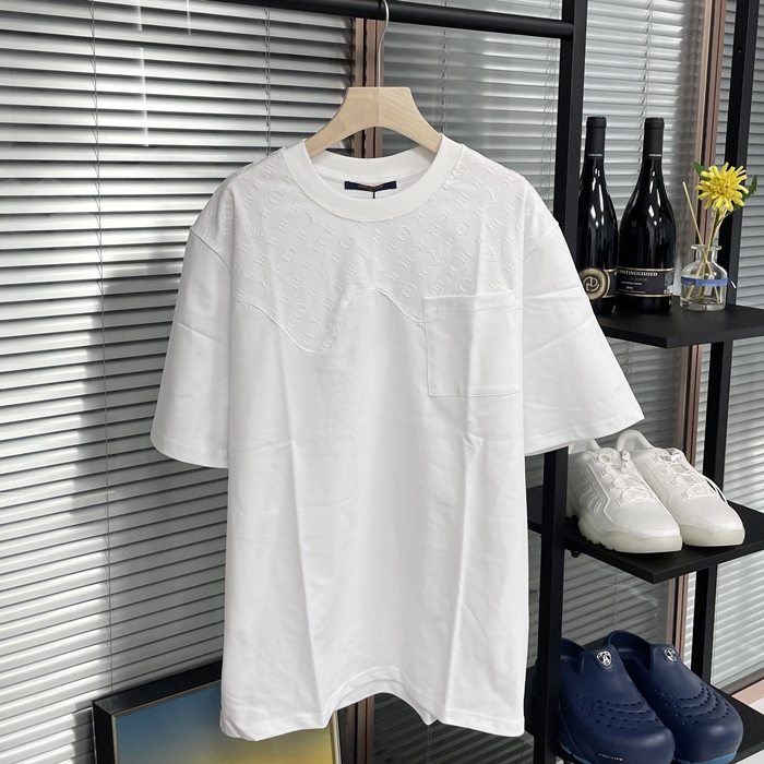 ルイヴィトン メンズ クルーネック ホワイト 半袖Tシャツ -  White Short sleeved  - lv1519x