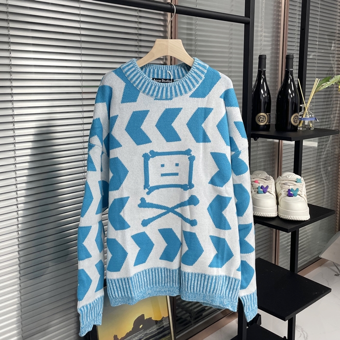 アクネ ユニセックス クルーネック ブルー ニット - Acne Knits - ace216x