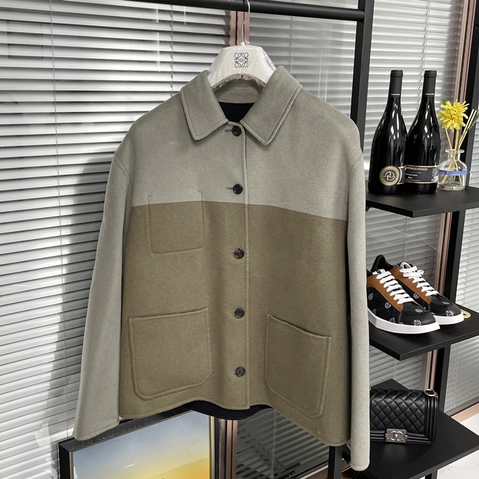 ロエベ メンズ グレー リバーシブル ジャケット - Gray - loe790x