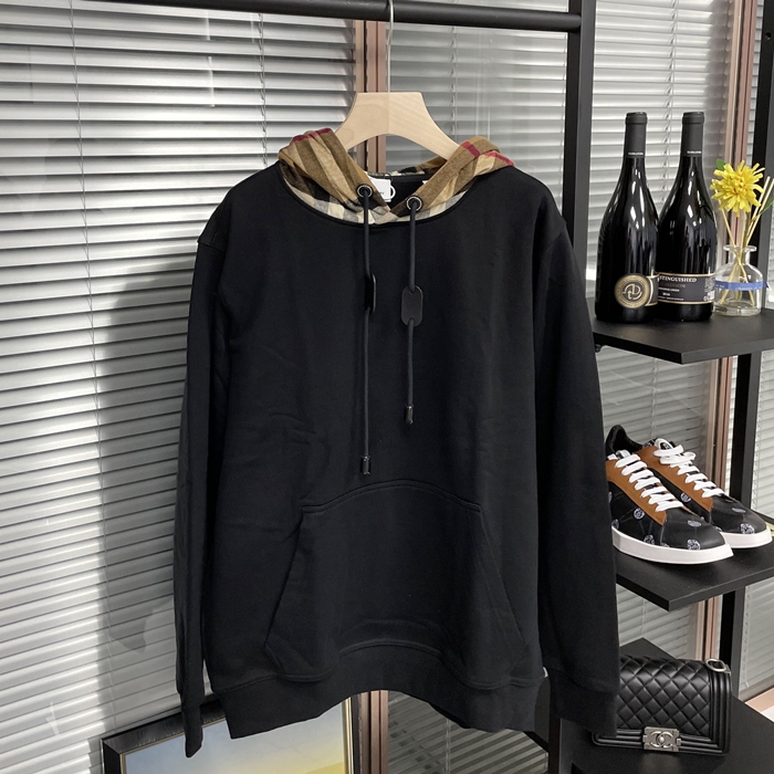 Logo  - バーバリーメンズ LOGO カジュアル コットン フーディーTシャツ Bur04172x Size(xs - l) ブラック