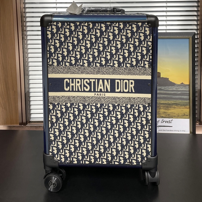 Oblique Carrier,20in - ディオールオブリーク ユニセックス キャリーバッグ, DIOC0001,20in, ネイビー