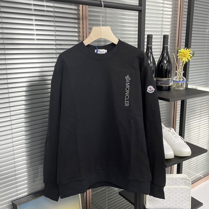 モンクレール メンズ ブラック クルーネック 長袖Tシャツ -  - moc02516x