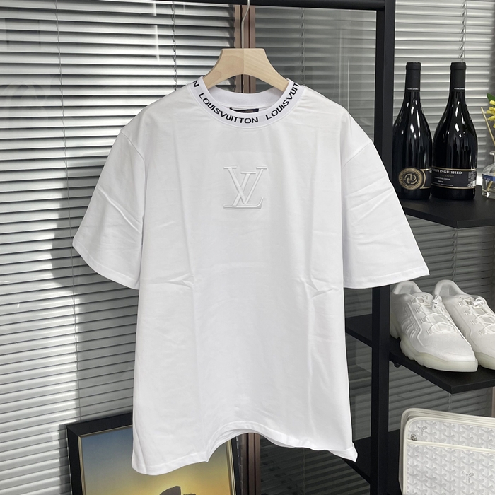 ルイヴィトン メンズ クルーネック ホワイト 半袖Tシャツ -  White Short sleeved  - lv1736x