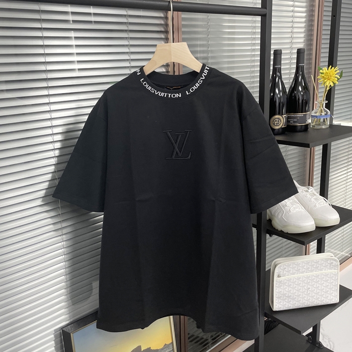 ルイヴィトン メンズ クルーネック ブラック 半袖Tシャツ -  Short sleeved  - lv1735x