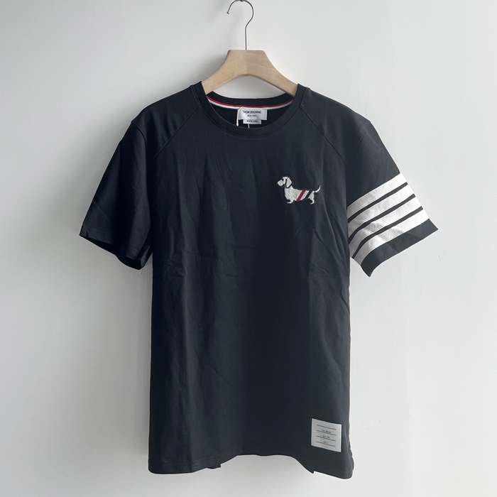 2020Short Sleeved &- トムブラウンメンズ LOGO コットン 半袖Tシャツ&パンツ Tho0751x.Sizeブラック