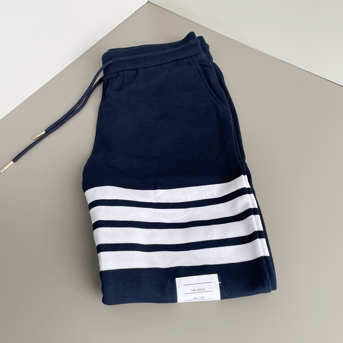 2020 Short - トムブラウン メンズ カジュアル LOGO トレーニング ハーフパンツ Tho0775x.Size(s - 3xl).ネイビー