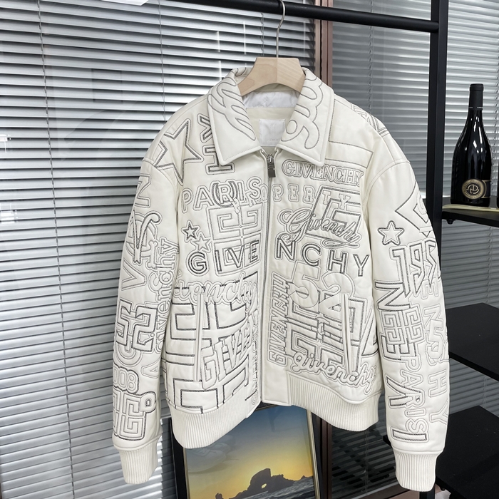 ジバンシィ メンズ ホワイト レザージャケット - Givenchy White - gi329x