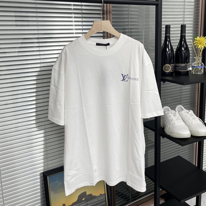 ルイヴィトン メンズ クルーネック ホワイト 半袖Tシャツ -  White Short sleeved  - lv1615x