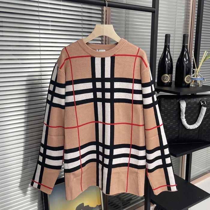 バーバリー メンズ ベージュ クルーネック セーター -  - bu243x