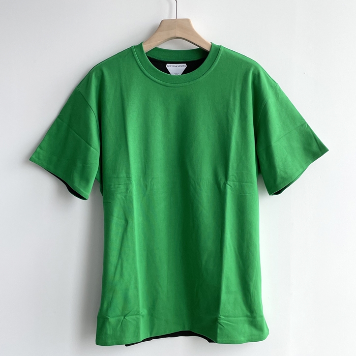 ボッテガ ヴェネタ メンズ クルーネック グリーン 半袖Tシャツ - Green  - bot0408x