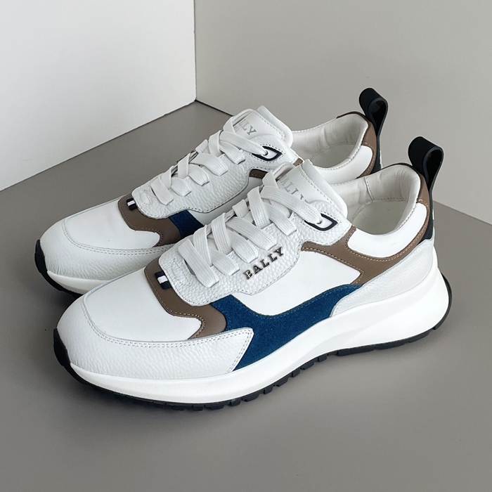 BallyStrap Cajual  バリー メンズ LOGO ストラップ カジュアルレザーランナー Bly0078x..ホワイト