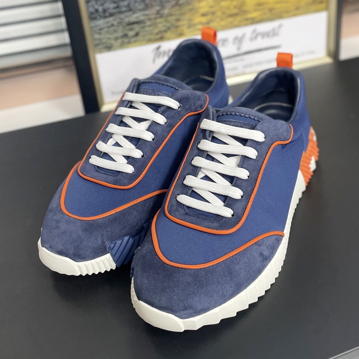 エルメス メンズ ネイビー スニーカー -   - he231x