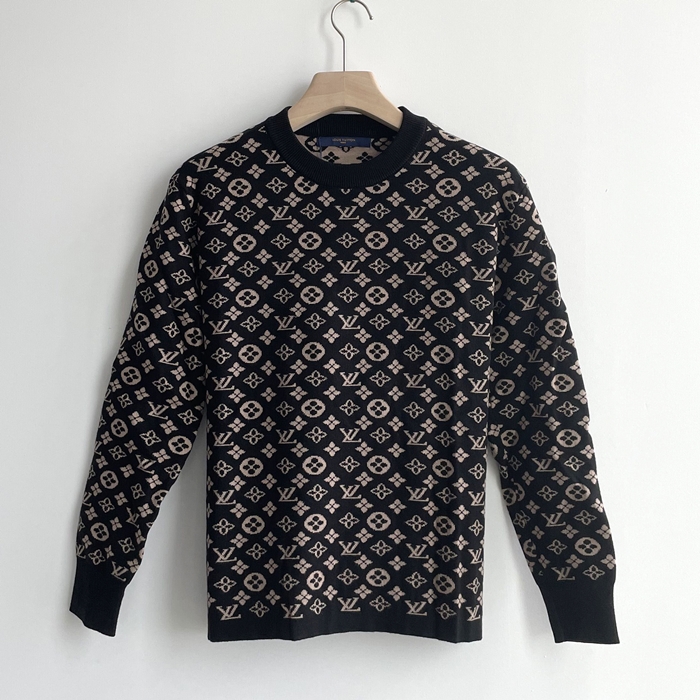 ルイヴィトン メンズ ブラック クルーネック ニット -   - lv1676x