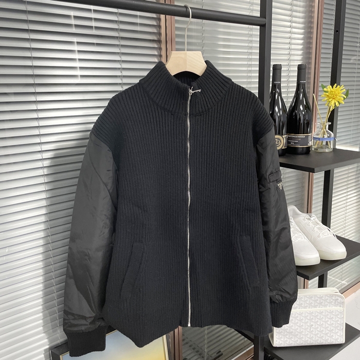 プラダ メンズ ブラック フード ジャケット - - pra02895x