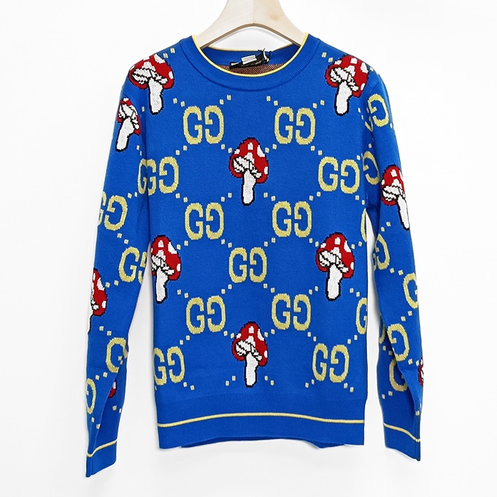   - グッチユニセックス LOGO ニット セーター Guc03299xブルー