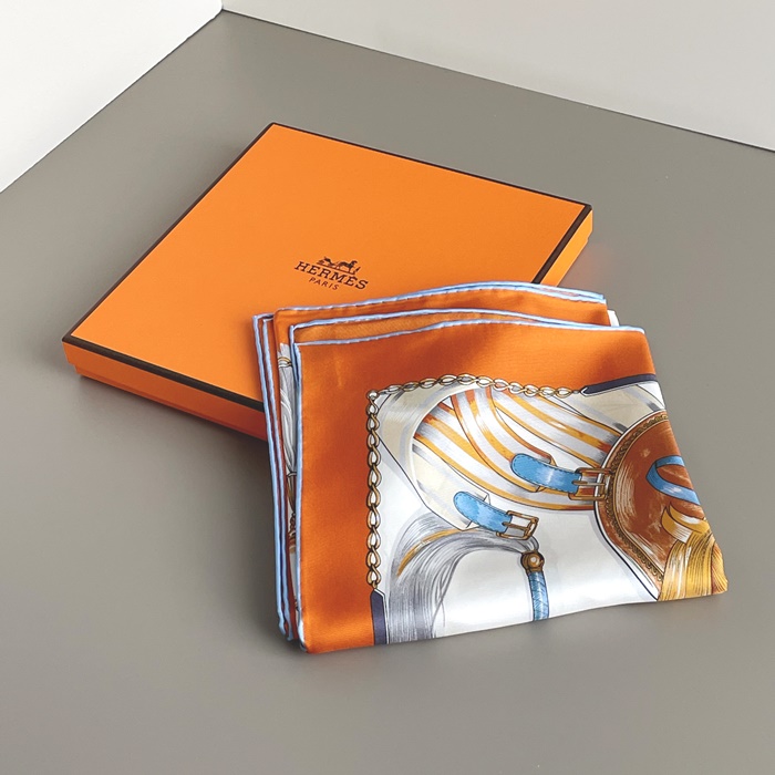 エルメス レディース オレンジ スカーフ -   Orange - he43x