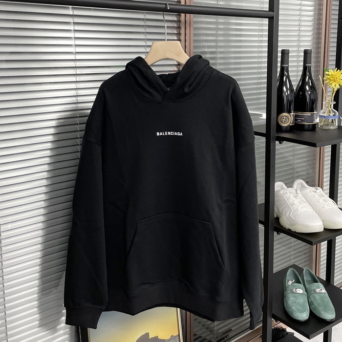 バレンシアガ ユニセックス ブラック フーディーTシャツ -  - ba554x