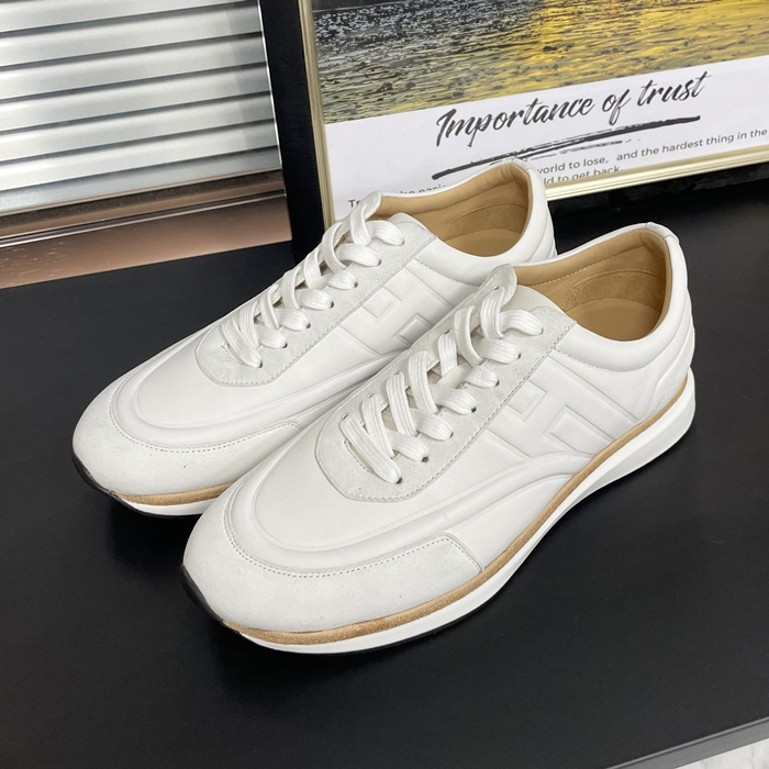 エルメス メンズ ホワイト スニーカー -  White  - he229x