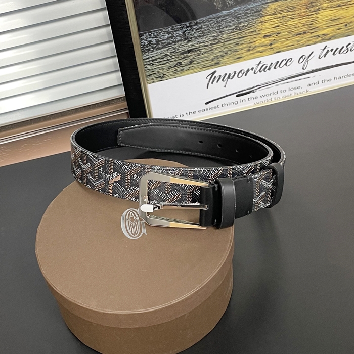 ゴヤール メンズ シグネチャー リバーシブル ブラック ベルト - Belts - Go01x