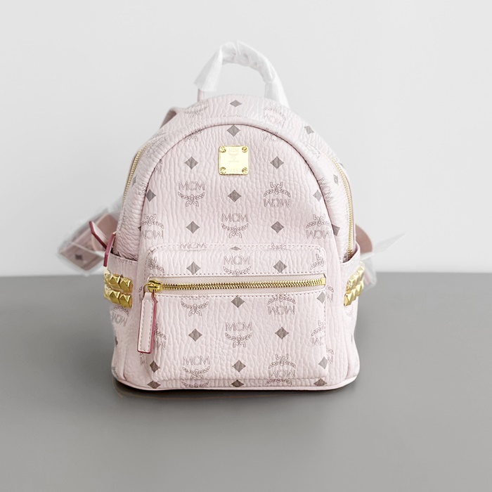 MCMStark  ,21/26/34cm - エムシーエムスタークレザーユニセックス バックパック MCMB0164, 20/25/33cm,ピンク