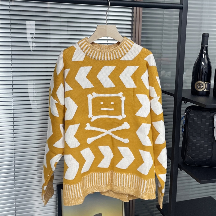 アクネ ユニセックス クルーネック イエロー ニット - AcneYellow Knits - ace217x