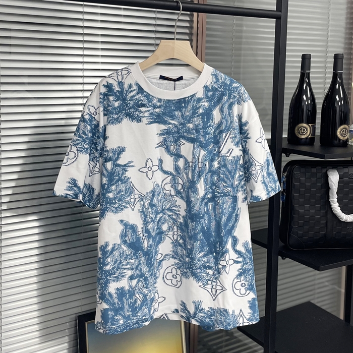 ルイヴィトン メンズ クルーネック ホワイト 半袖Tシャツ -  White Short sleeved  - lv1602x