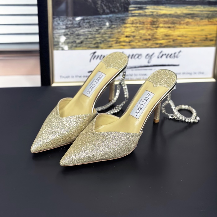   High Heel Sandal,JIMS0099 - ジミーチュウレディースレザーハイヒール サンダルベージュ