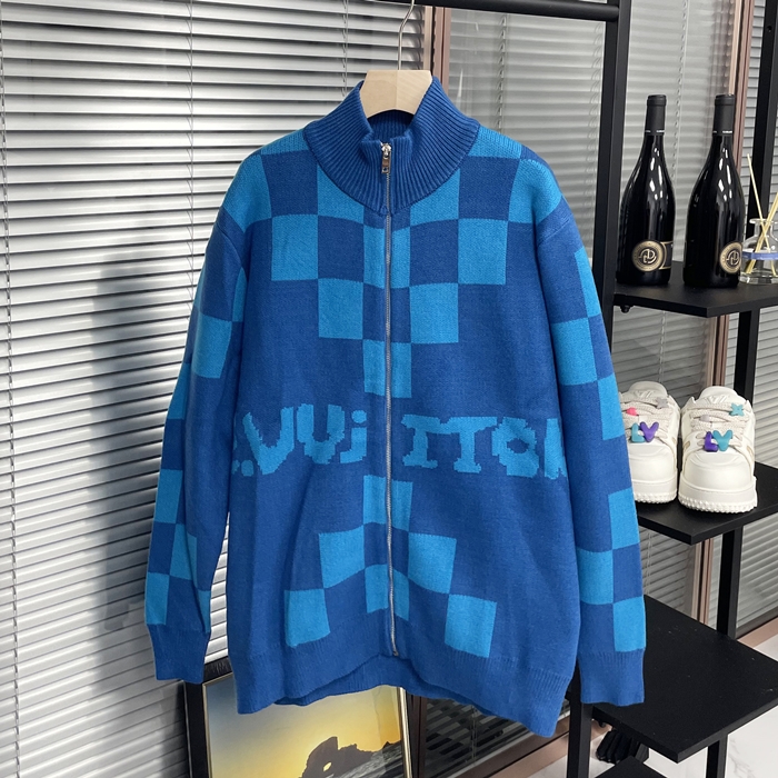 ルイヴィトン メンズ ブルー タートルネック ニット -lv1673x