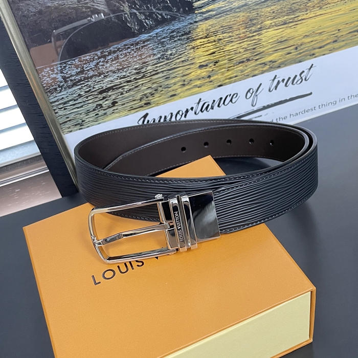   Belt,3.5cm,LOUBT0209 - ルイヴィトンメンズレザーベルト,3.5cm,ブラック