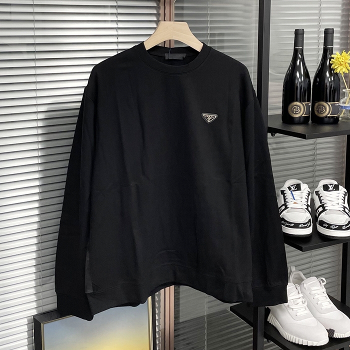 プラダ メンズ クルーネック ブラック スウェット -  - pr732x