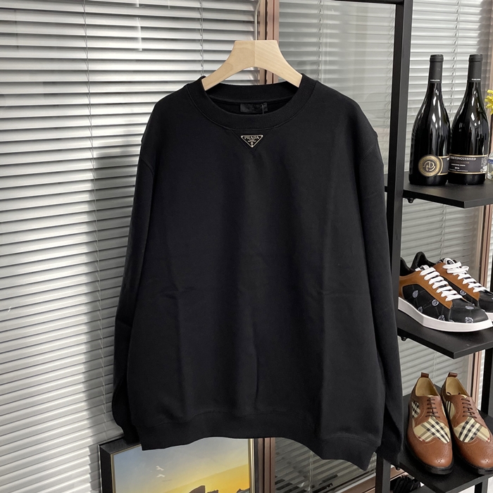 プラダ メンズ クルーネック ブラック スウェット -  - pr664x