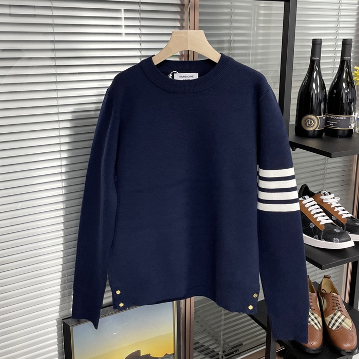 2020 Strap   - トムブラウンメンズ ストラップ クルーネック セーター Thom0905.Size(m - 2xl).ネイビー