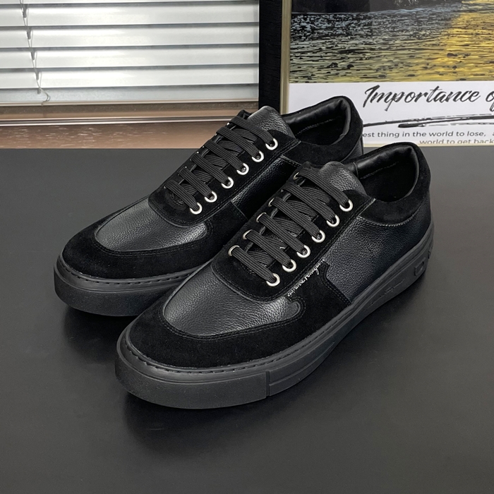    - フェラガモメンズレザースニーカーFGMS0532,ブラック