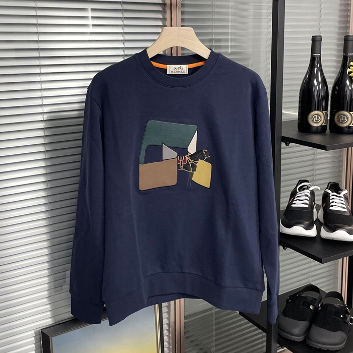 エルメス メンズ モダン ネイビー スウェット -   - he317x