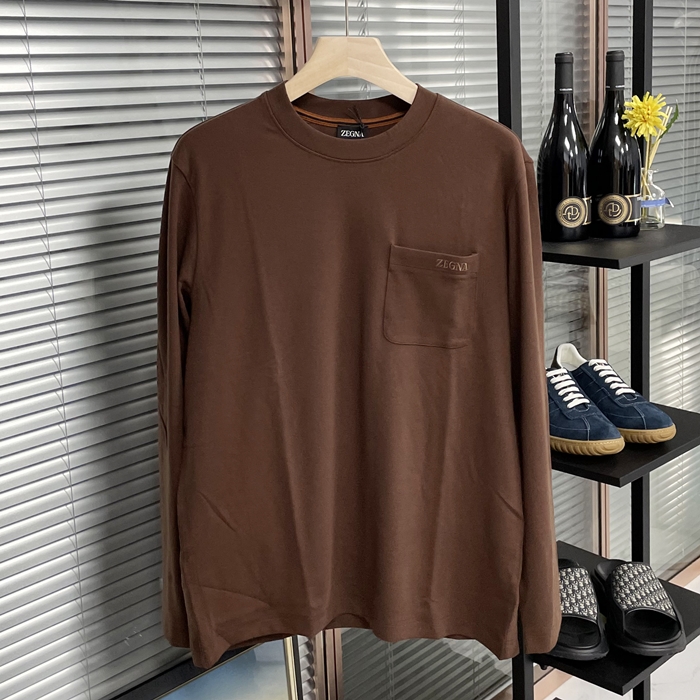  Basic  Brown - エルメネジルドゼニアメンズ ベーシック タートルネック ウール セーター Zeg0313x Size ブラウン