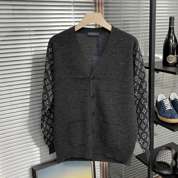 ルイヴィトン メンズ ネイビー Vネック カーディガン -   - lv1914x