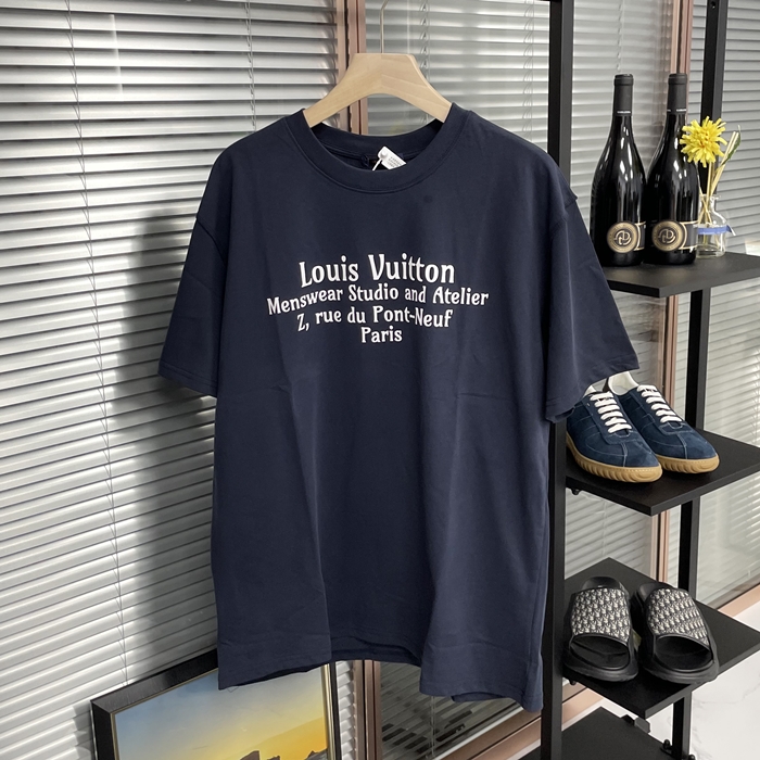 ルイヴィトン メンズ クルーネック ネイビー 半袖Tシャツ -  Short sleeved  - lv1728x