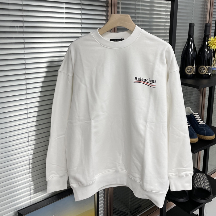   - バレンシアガメンズ LOGO クルーネック コットン スウェット Bal0815x.ホワイト