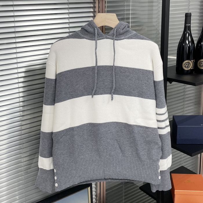 トムブラウン メンズ カジュアル グレー フーディーTシャツ - ThomBrowne Gray  - to48x