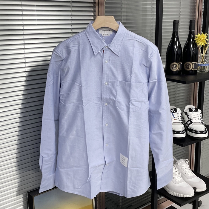 Strap   - トムブラウンメンズ ストラップ コットン シャツ Thom01328x Size ブルー