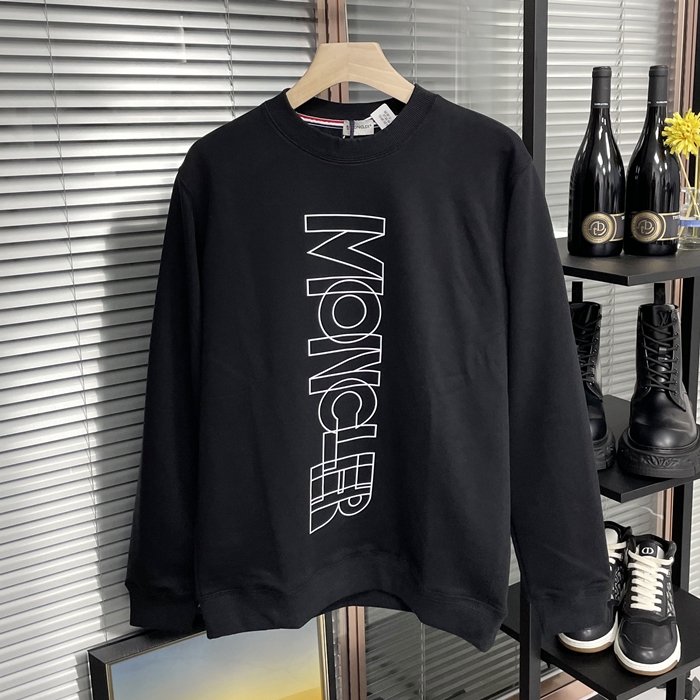 モンクレール メンズ ブラック クルーネック 長袖Tシャツ -  - mo190x