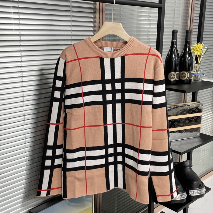 バーバリー メンズ ベージュ クルーネック セーター -  - bu243x