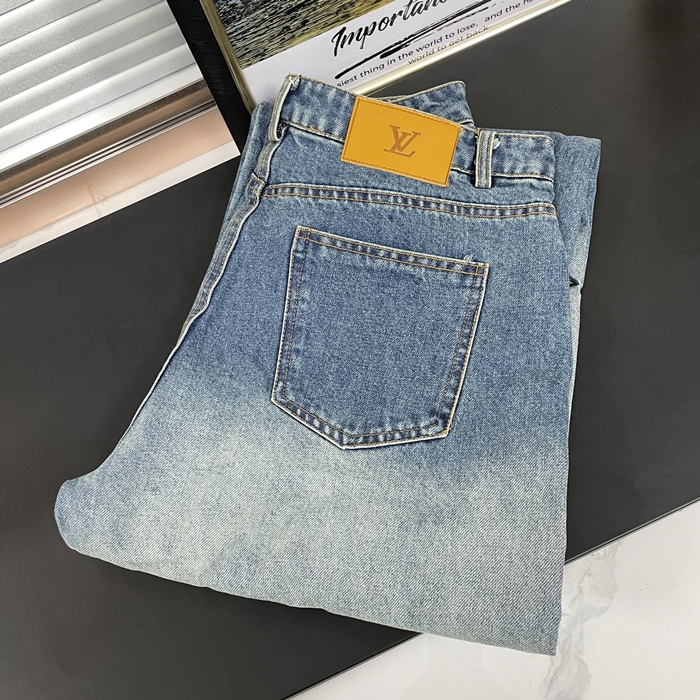   ルイヴィトンレディース ビジネス クラシック デニム パンツ LOU0484xブルー