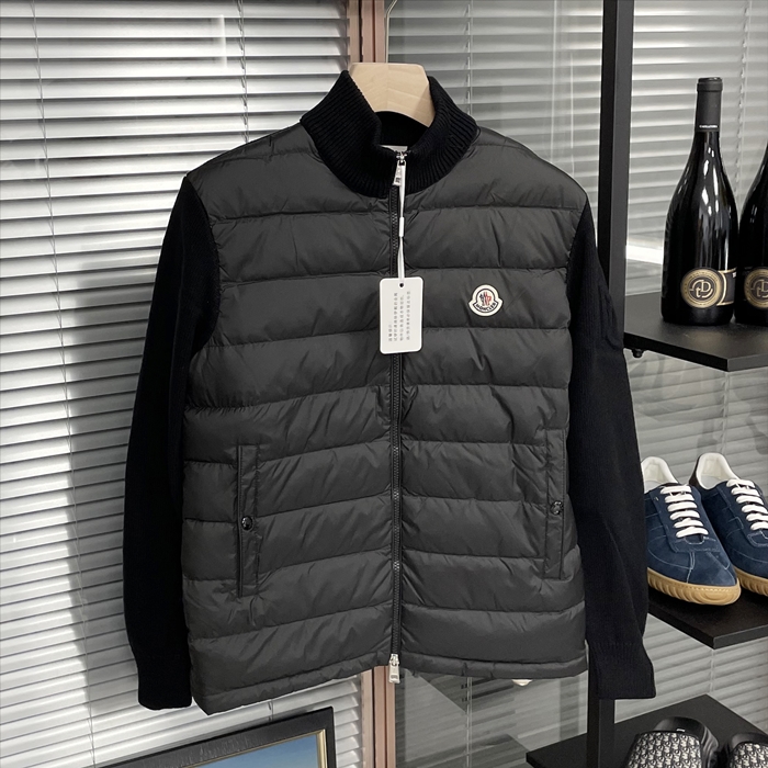 モンクレール メンズ ブラック ダウン ジャケット - mo161x