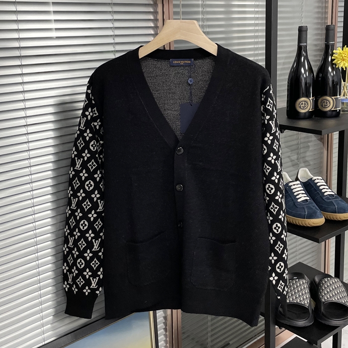 ルイヴィトン メンズ ネイビー Vネック カーディガン -   - lv1914x